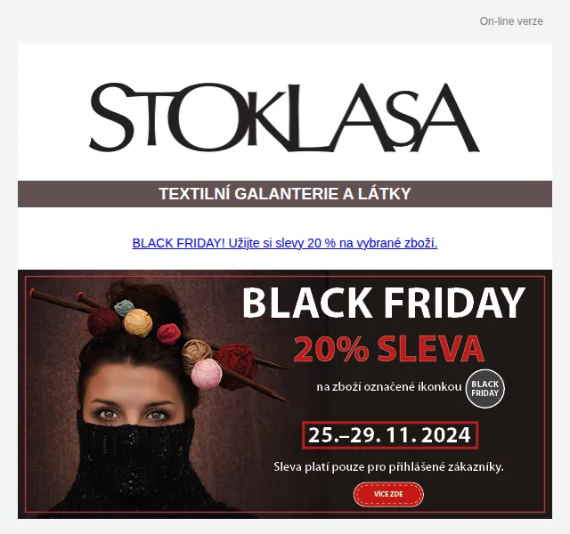 Stoklasa: Black Friday 20% sleva – červenec 2026 | Nuslet.cz