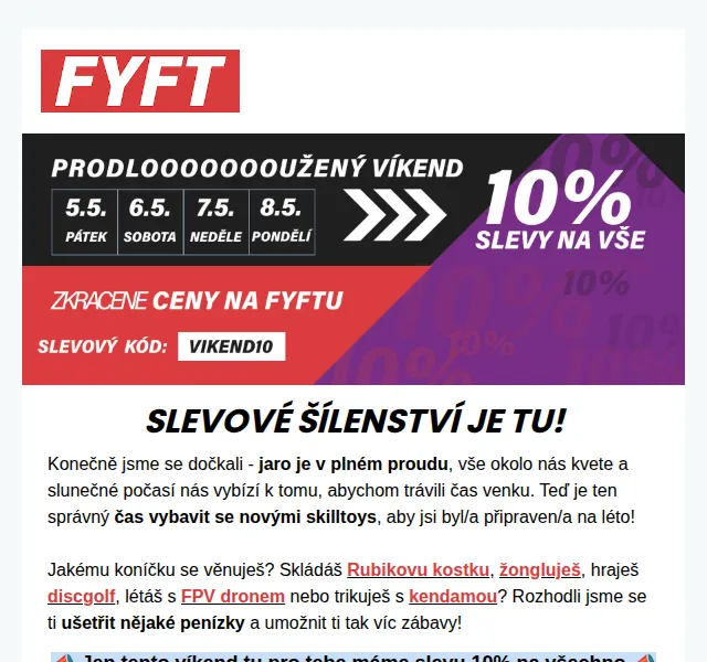 Zuzka | FYFT.cz: 10% sleva na skilltoys – červen 2026 | Nuslet.cz
