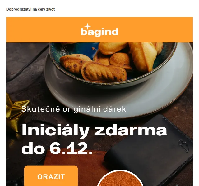 Bagind: Ražba iniciál na kožené doplňky zdarma – červen 2026 | Nuslet.cz