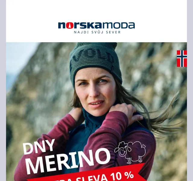 Norskamoda: Dny Merino – extra sleva 10 % na novinky – červen 2026 | Nuslet.cz