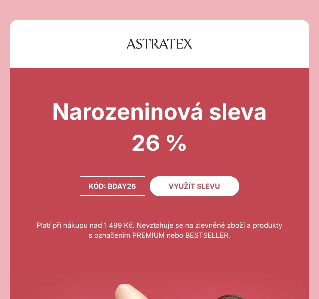 Astratex.cz: Narozeniny 26 % sleva kód BDAY26