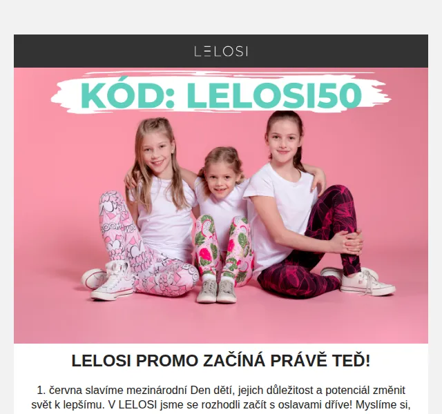 LELOSI: 50% sleva na druhý kus – červen 2026 | Nuslet.cz