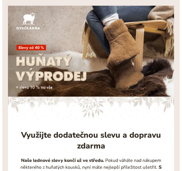 Ovečkárna: Výprodej až 40 % a extra kód – leden 2026 | Nuslet.cz