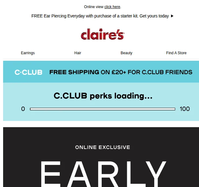 Claire's: Early Black Friday slevy – červenec 2026 | Nuslet.cz