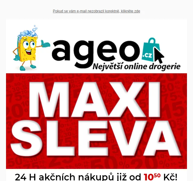 Ageo: MAXI SLEVA až 69 % na všechny nákupy – červen 2026 | Nuslet.cz