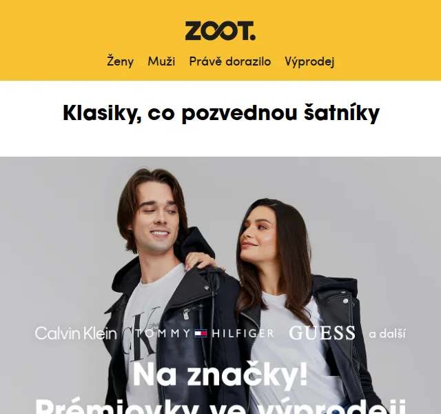 ZOOT: Prémiovky Tommy Hilfiger, Calvin Klein, Guess s extra 20% – červen 2026 | Nuslet.cz