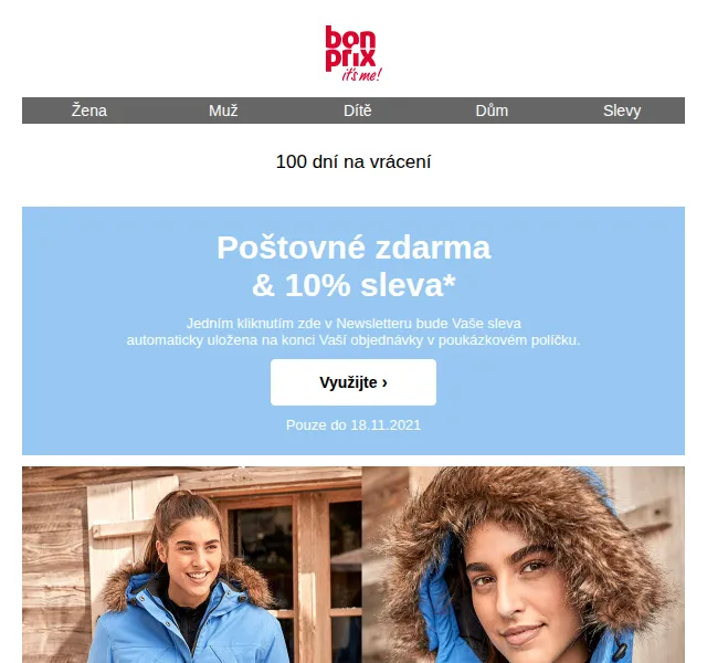 bonprix: 10% sleva a poštovné zdarma – listopad 2021 | Nuslet.cz