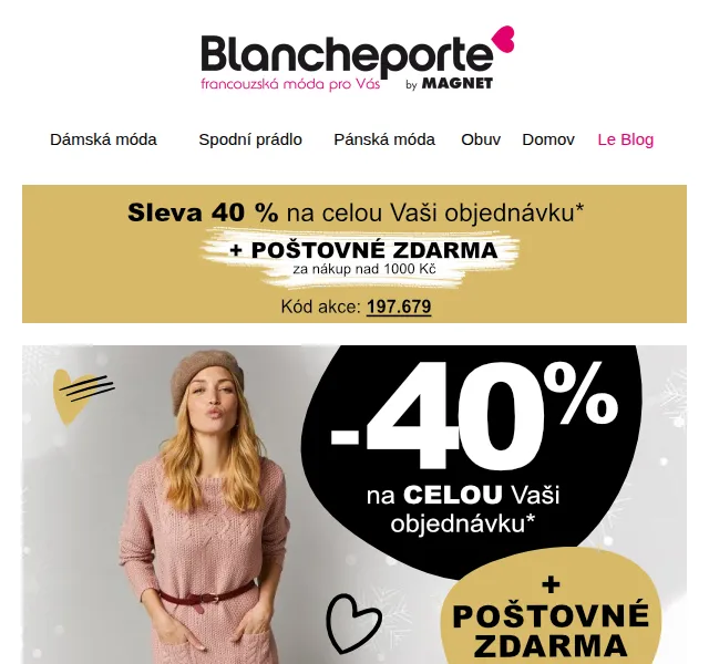Blancheporte: Úpletové šaty se slevou až 40 % – červen 2026 | Nuslet.cz