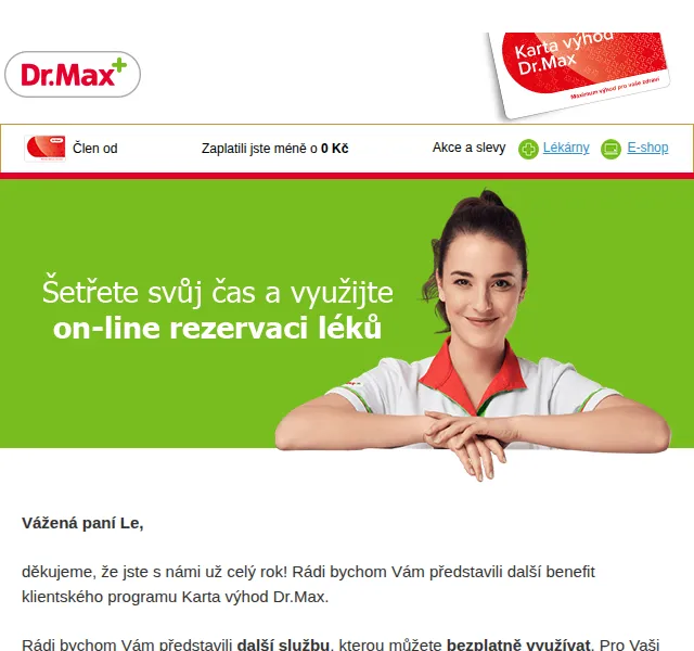 Dr.Max E-shop: Online rezervace léků – červen 2026 | Nuslet.cz