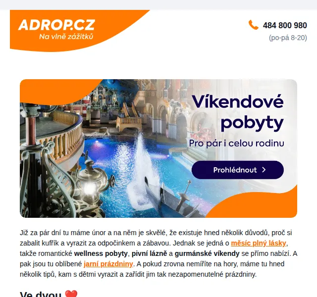 Adrop: Víkendové pobyty pro pár i celou rodinu – červen 2026 | Nuslet.cz