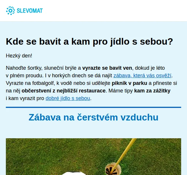 Slevomat: letní zážitky a jídlo s sebou – červen 2026 | Nuslet.cz