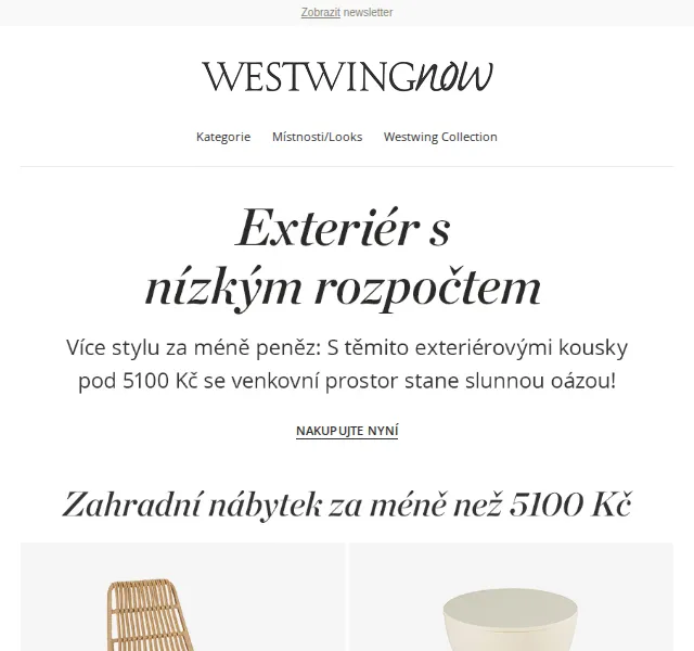 WestwingNow: Lehátka a zahradní nábytek – červen 2026 | Nuslet.cz