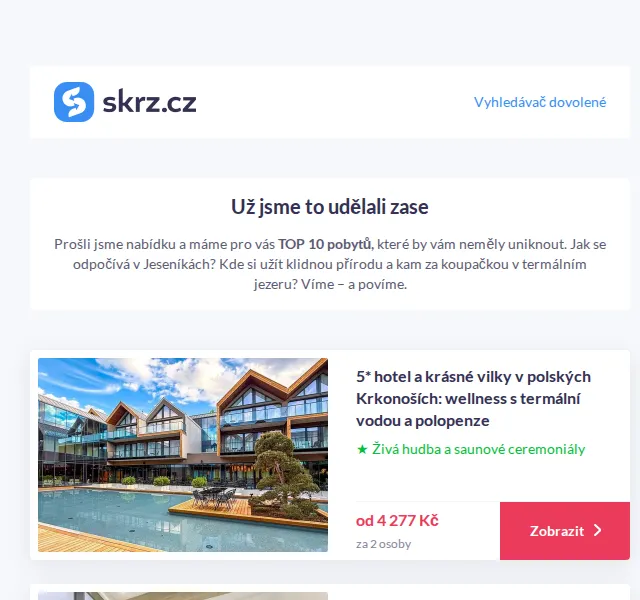 Vánoce na Skrz: TOP 10 pobytů od 1 890 Kč – červen 2026 | Nuslet.cz