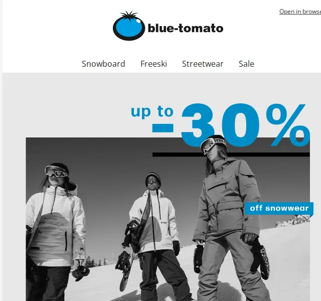 BLUE TOMATO: Snowwear Pre-Sale až 30 % – červen 2026 | Nuslet.cz