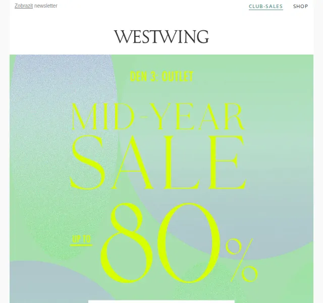 Westwing: OUTLET až -80 % na bydlení – červenec 2026 | Nuslet.cz