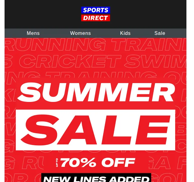 Sportsdirect: Letní výprodej až 70 % sleva – červen 2026 | Nuslet.cz