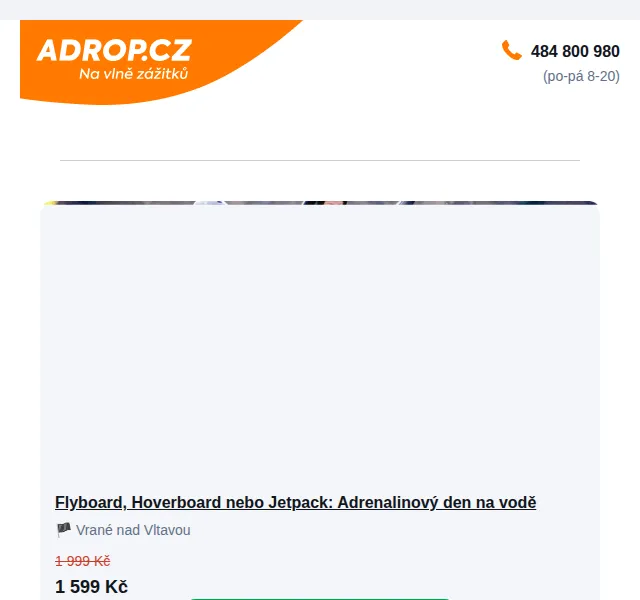 Adrop: Zážitek na vodě od 1 519 Kč – červen 2026 | Nuslet.cz
