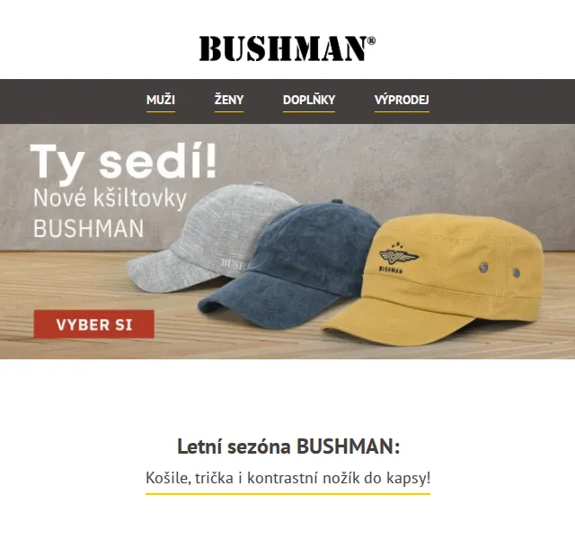 BUSHMAN: Letní kolekce se slevami až 50 % – červenec 2026 | Nuslet.cz