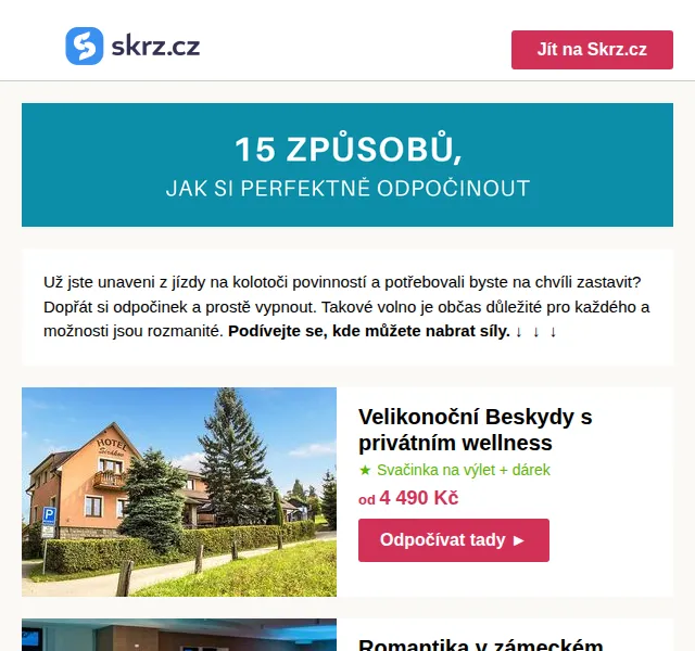 Vánoce na Skrz: wellness pobyty od 960 Kč – červen 2026 | Nuslet.cz