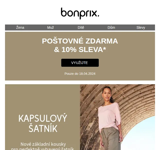 bonprix: 10% sleva + poštovné zdarma – červen 2026 | Nuslet.cz