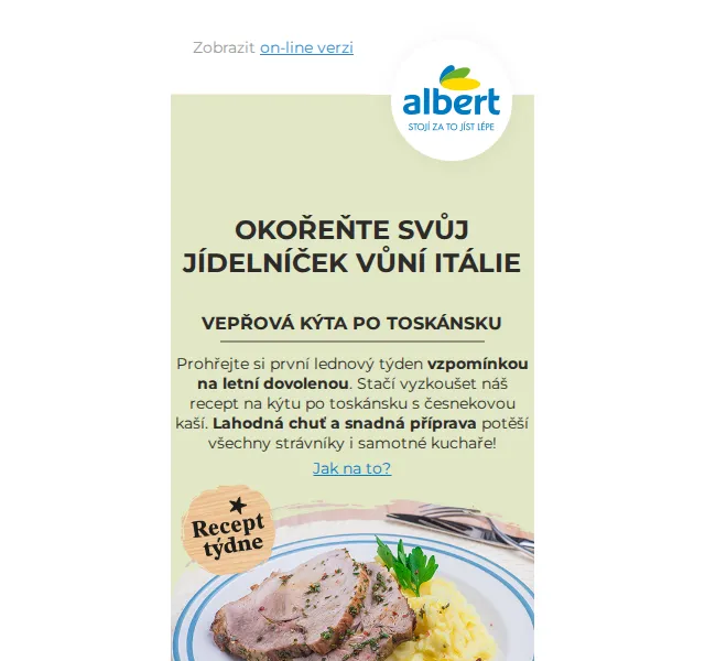 Albert: Lehký oběd s italským šmrncem – červen 2026 | Nuslet.cz