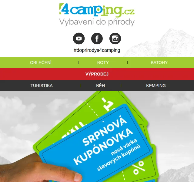 4camping: Nové slevy do srpnové kupónovky – červen 2026 | Nuslet.cz