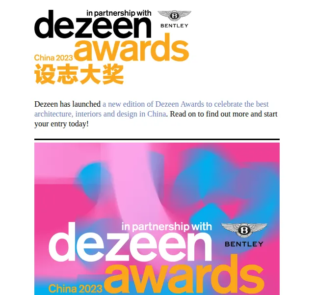 Dezeen Daily: Cena Dezeen Awards China – červen 2026 | Nuslet.cz