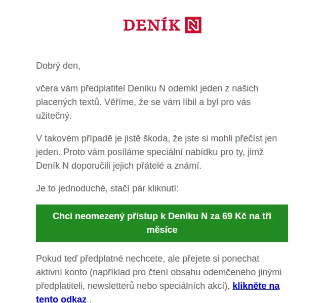 Madla Gromovová – Deník N: 3 měsíce za 69 Kč – červen 2026 | Nuslet.cz