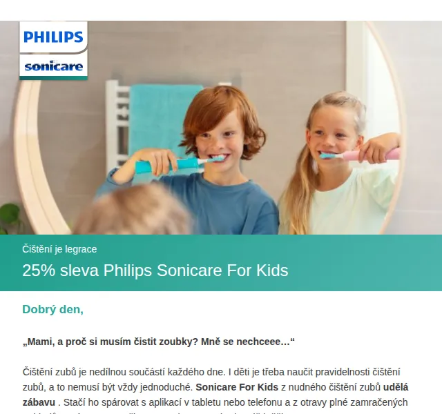 Philips: 25% sleva na Sonicare for Kids – červen 2026 | Nuslet.cz