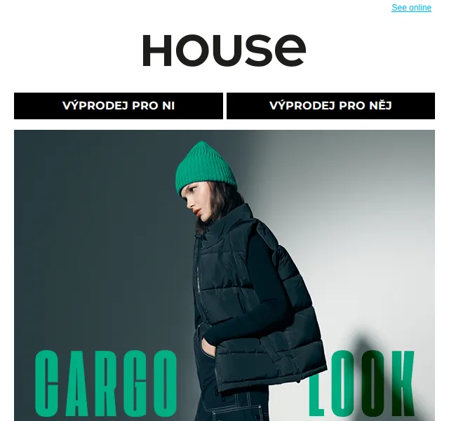 HOUSE: Cargo look ve výprodeji – červen 2026 | Nuslet.cz