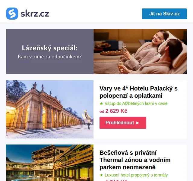 Vánoce na Skrz: Termály s privátními bazény – červenec 2026 | Nuslet.cz