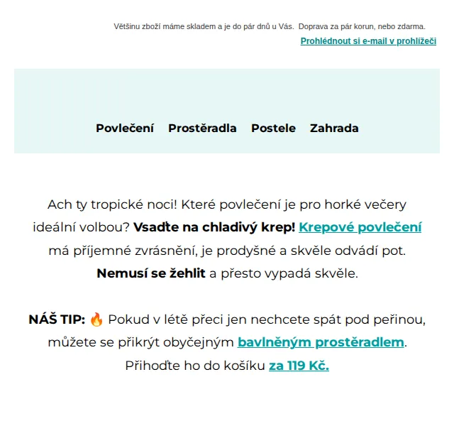 Výprodej povlečení: Krepové povlečení se slevou 10 % – červen 2026 | Nuslet.cz