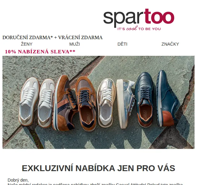 Spartoo.cz: 10% sleva na Casual Attitude – duben 2026