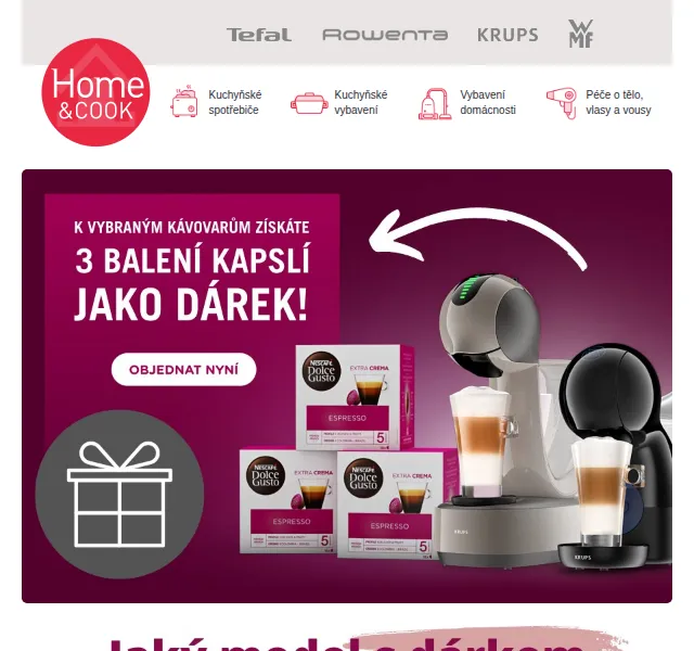 Home & Cook: Sleva na kávovary Dolce Gusto + 3 balení kapslí zdarma – červen 2026 | Nuslet.cz