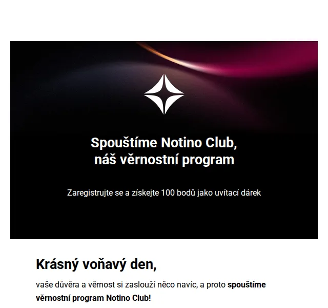 Notino: Věrnostní program Notino Club – uvítacích 100 bodů – červen 2026 | Nuslet.cz