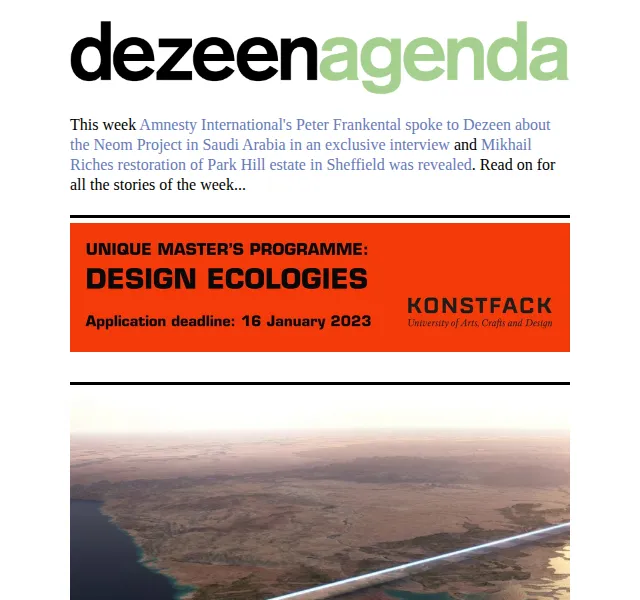 Dezeen Daily: Novinky z architektury a designu – červen 2026 | Nuslet.cz
