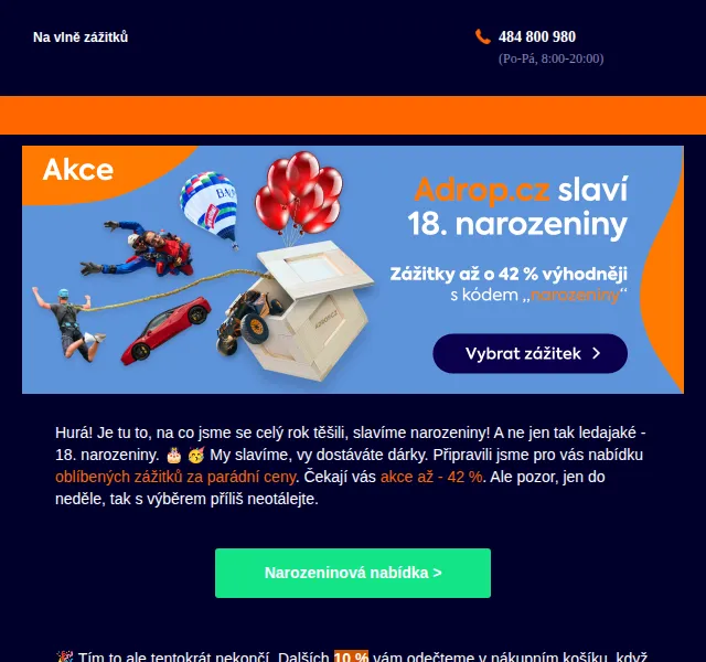 Adrop.cz: Zážitky se slevou až 42 % – červen 2026 | Nuslet.cz