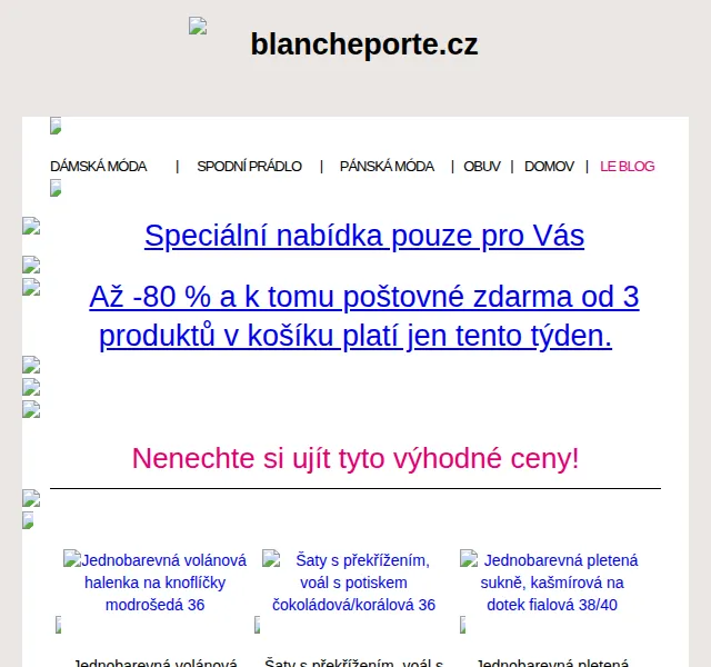 Blancheporte: Až -80 % na dámskou módu – červen 2026 | Nuslet.cz