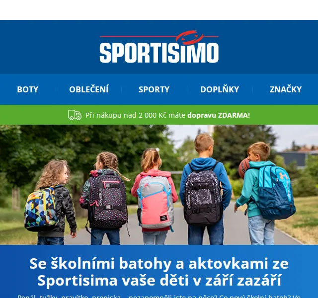 Sportisimo.cz: Školní batohy se slevou až 33 % – červen 2026 | Nuslet.cz