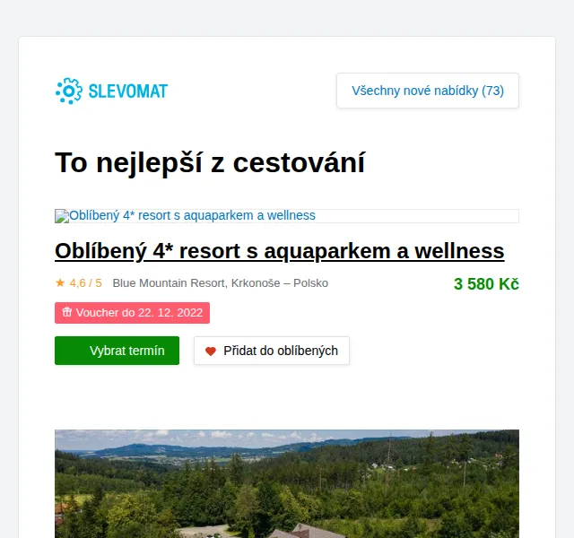 Slevomat: Pobyt na kraji lesa s polopenzí a wellness za 7 600 Kč – červen 2026 | Nuslet.cz