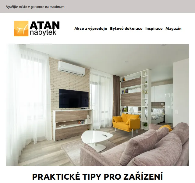 ATAN nábytek: Praktické tipy pro zařízení garsonky – červen 2026 | Nuslet.cz