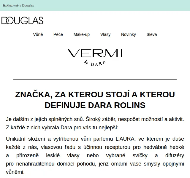 Douglas CZ: VERMI by DARA – nová značka Dary Rolins – červen 2026 | Nuslet.cz