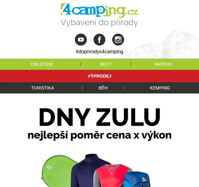 4camping: Akce ZULU outdoor – červen 2026 | Nuslet.cz