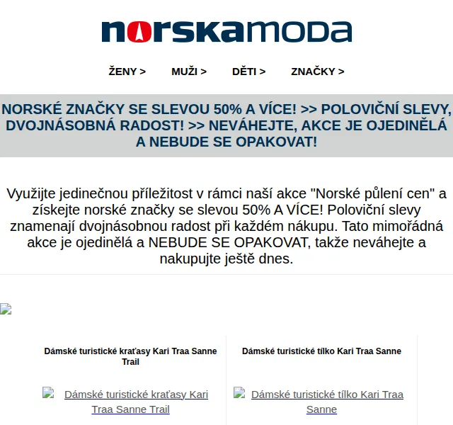 Norskamoda.cz: Norské značky se slevou až 60 % – červen 2026 | Nuslet.cz