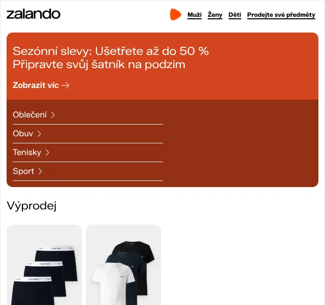 Zalando: Sezónní slevy až 50 % – říjen 2026