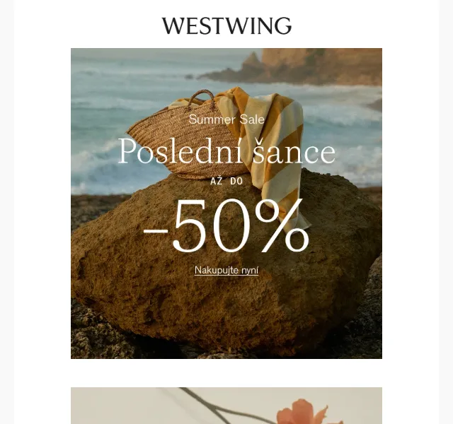 Westwing: letní slevový prodej až -50 % – srpen 2026