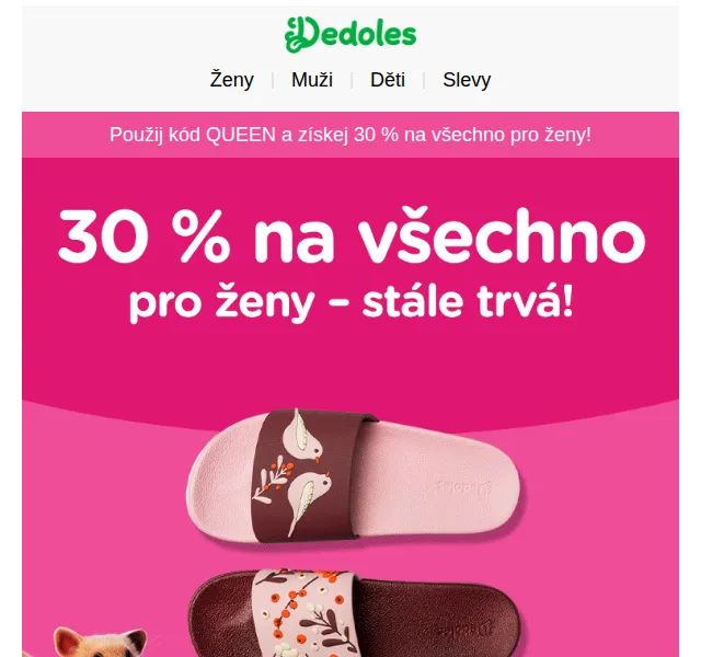 Dedoles: 30 % na vše pro ženy – červen 2026 | Nuslet.cz