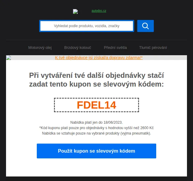 Autodoc.cz: Doprava zdarma a sleva na autodíly – červen 2023 | Nuslet.cz