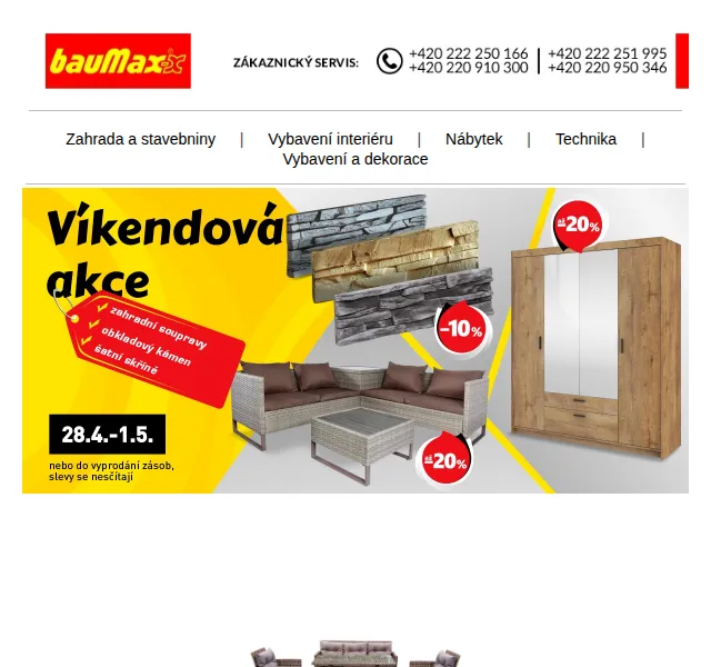 bauMax: Víkendové akce na zahradní nábytek – červen 2026 | Nuslet.cz