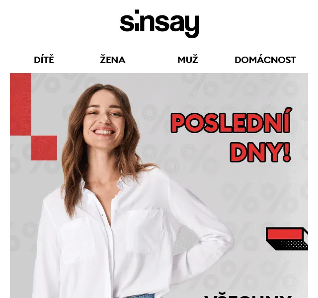 Sinsay: -20% na všechny zlevněné produkty – červen 2026 | Nuslet.cz
